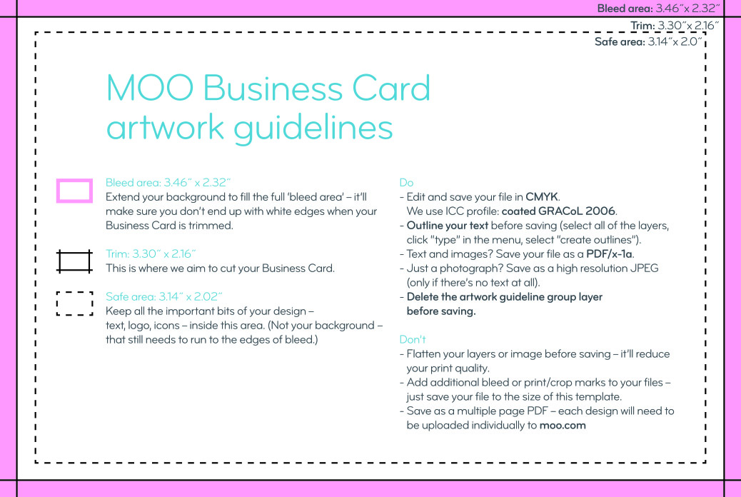 Moo Business Card Guidelines